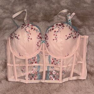 NWT Victoria's Secret Pink and Blue Floral Corset Top